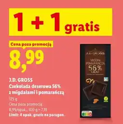 Lidl J.D. GROSS Czekolada deserowa 56% z migdałami i pomarańczą oferta