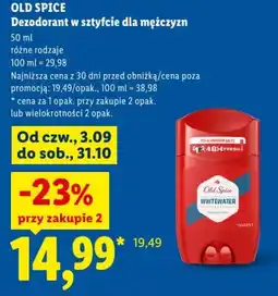 Lidl Dezodorant w sztyfcie dla mężczyzn Old Spice Whitewater oferta