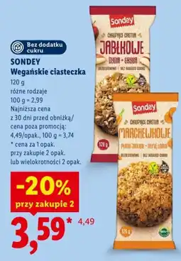 Lidl Sondey Wegańskie ciasteczka oferta