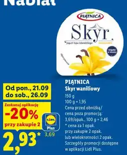 Lidl PIĄTNICA Skyr waniliowy oferta
