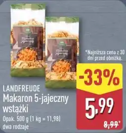 ALDI Landfreude Makaron 5-jajeczny wstążki oferta