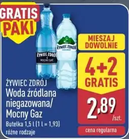 ALDI Żywiec Zdrój Woda źródłana niegazowana / Mocny Gaz oferta