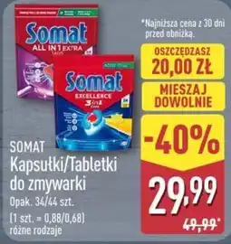 ALDI Somat Kapsułki/Tabletki do zmywarki oferta