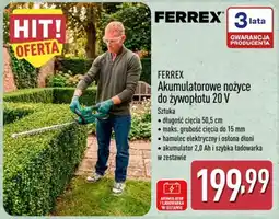 ALDI FERREX Akumulatorowe nożyce do żywopłotu 20 V oferta