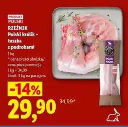 Lidl Rzeźnik Polski królik – tuszka z podrobami oferta