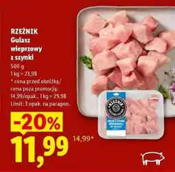 Lidl RZEŹNIK Gulasz wieprzowy z szynki oferta