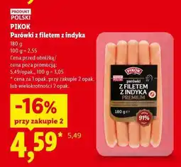 Lidl PIKOK Parówki z filetem z indyka oferta