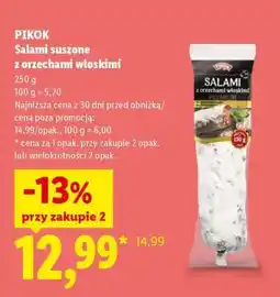 Lidl PIKOK Salami suszone z orzechami włoskimi oferta