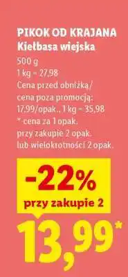 Lidl Pikok od Krajana Kiełbasa wiejska oferta