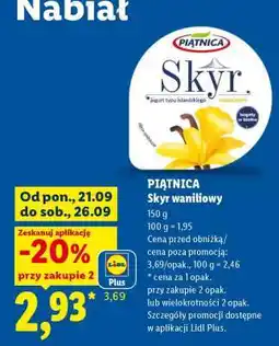 Lidl PIĄTNICA Skyr waniliowy oferta