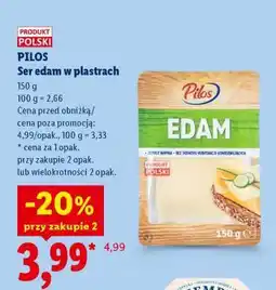 Lidl Pilos Ser edam w plastrach oferta