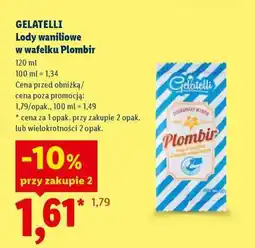 Lidl GELATELLI Lody waniliowe w wafelku Plombir oferta