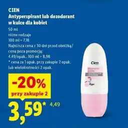 Lidl CIEN Antyperspirant lub dezodorant w kulce dla kobiet oferta