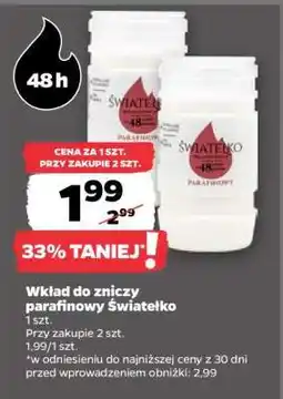 Netto Wkład do zniczy parafinowy Światełko oferta