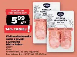 Netto Kiełbasa krakowska sucha z szynki z wołowiną Mistrz Rohus oferta