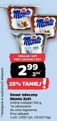 Netto Deser mleczny Monte Zott oferta