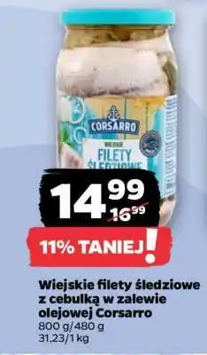 Netto Wiejskie filety śledziowe z cebulką w zalewie olejowej Corsarro oferta