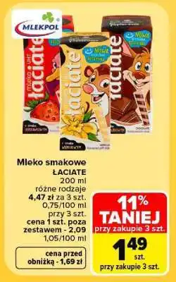 Carrefour Mleko smakowe ŁACIATE oferta