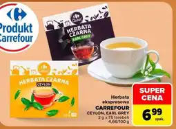 Carrefour Herbata ekspresowa CARREFOUR CEYLON, EARL GREY oferta
