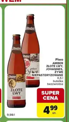 Carrefour Express Piwo Amber Żywe niepasteryzowane oferta