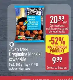 ALDI Oryginalne klopsiki szwedzkie wołowo-wieprzowe Jack's Farm oferta