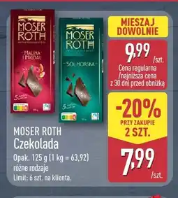 ALDI Czekolada Malina i migdał Moser Roth oferta