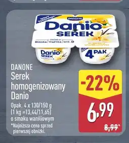 ALDI Serek homogenizowany o smaku waniliowym 4-pak Danio oferta