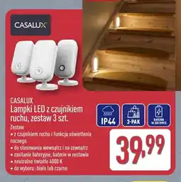 ALDI Lampki LED z czujnikiem ruchu zestaw 3 szt. Casalux oferta