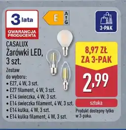 ALDI Żarówki LED 3-pak E27 4W Casalux oferta