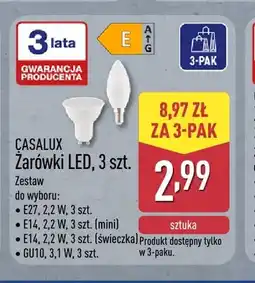 ALDI Żarówki LED 3-pak E27 2,2W Casalux oferta