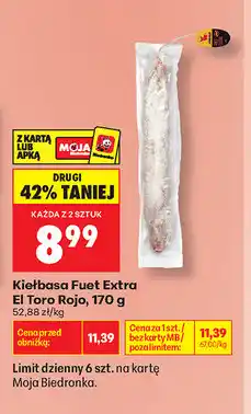 Biedronka Kiełbasa Fuet Extra El Toro Rojo oferta