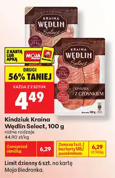 Biedronka Kindziuk Kraina Wędlin Select oferta