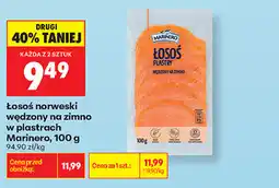 Biedronka Łosoś norweski wędzony na zimno w plastrach Marinero oferta