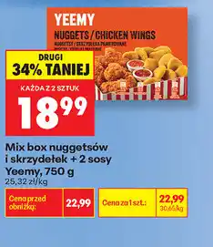 Biedronka Mix box nuggetsów i skrzydełek + 2 sosy Yeemy oferta