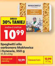 Biedronka Spaghetti alla carbonara Makłowicz i Synowie oferta