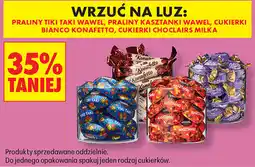 Biedronka Praliny i cukierki na wagę (Wawel Tiki Taki, Kasztanki, Bianco Konafetto, Choclairs Milka) oferta