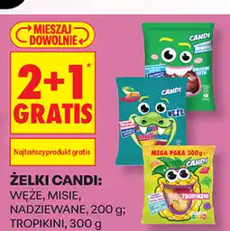 Biedronka Żelki Candi (Węże, Misie, Nadziewane, Tropikini) oferta
