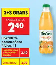 Biedronka Sok 100% pomarańcza Riviva oferta