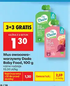 Biedronka Mus owocowo-warzywny Dada Baby Food oferta
