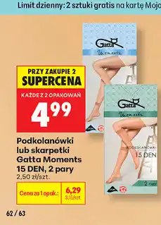 Biedronka Podkolanówki lub skarpetki Gatta Moments 15 DEN, 2 pary oferta