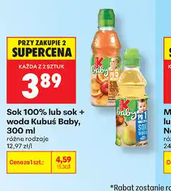 Biedronka Sok 100% lub sok + woda Kubuś Baby, 300 ml oferta