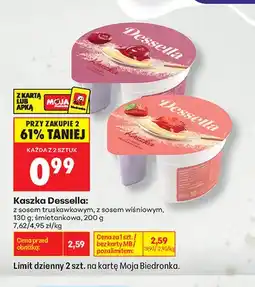 Biedronka Kaszka Dessella z sosem truskawkowym oferta