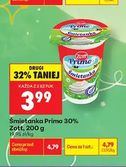 Biedronka Śmietanka Primo Zott 30% oferta