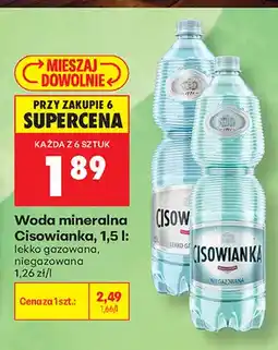 Biedronka Woda mineralna gazowana Cisowianka lekko oferta