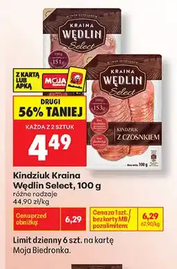 Biedronka Kindziuk z czosnkiem Kraina Wędlin Select oferta