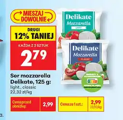 Biedronka Ser mozzarella light Delikate oferta