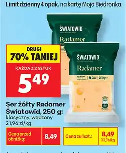 Biedronka Ser żółty Radamer klasyczny Światowid oferta