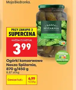 Biedronka Ogórki konserwowe Nasza Spiżarnia oferta