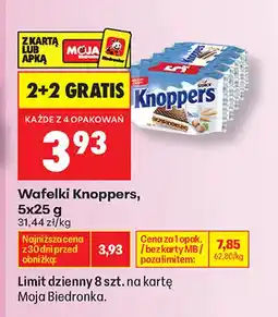 Biedronka Wafelki Knoppers 5-pak oferta