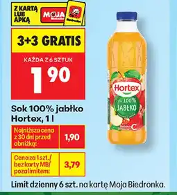 Biedronka Sok jabłko Hortex 100% oferta